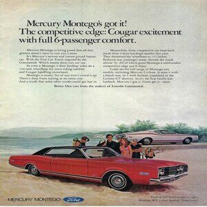 1967 Mercury Montego MX Hardtop The Competitive Edge Vintage Print Ad/Poster